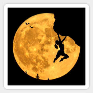 Mountaineering free climbing bouldering moon sky Magnet